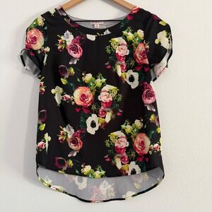 Merona - Floral Short Sleeves Blouse Classic Style Workwear